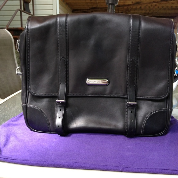 Leather Ralph Lauren Purple label messenger bag - Picture 5 of 8